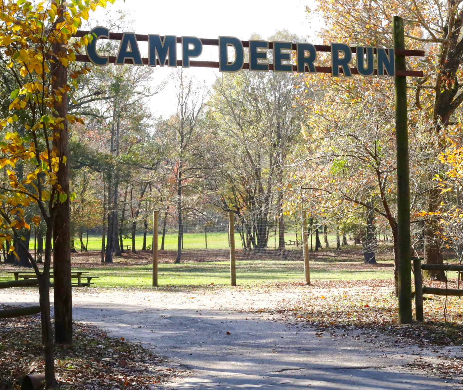 The scenic entrance to Camp Deer Run in northeastern Wood County.